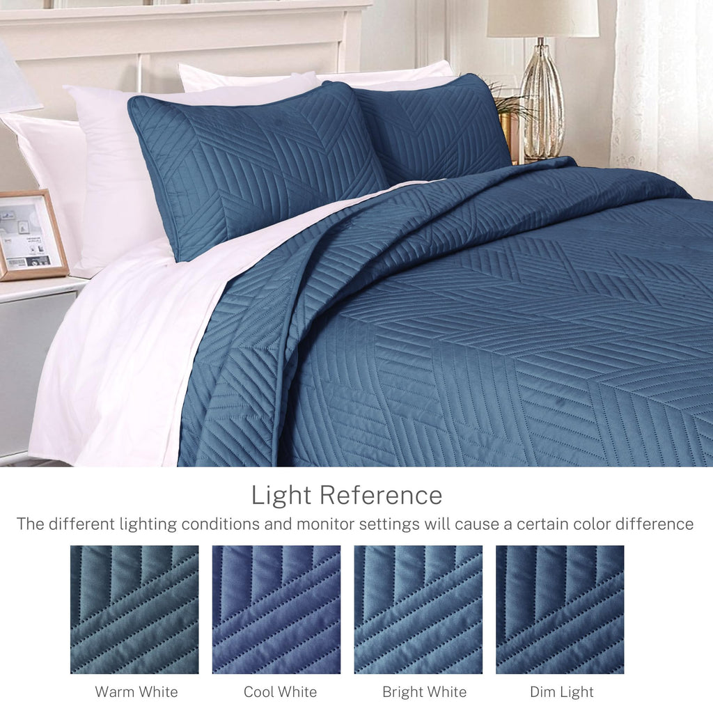 Quilt Bedding Set, Navy Blue
