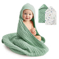 Baby Bath Towels, 100% Muslin Cotton Hooded Baby Towels for Newborn, 2 Pack Baby Towels with Hood for Infant Toddler