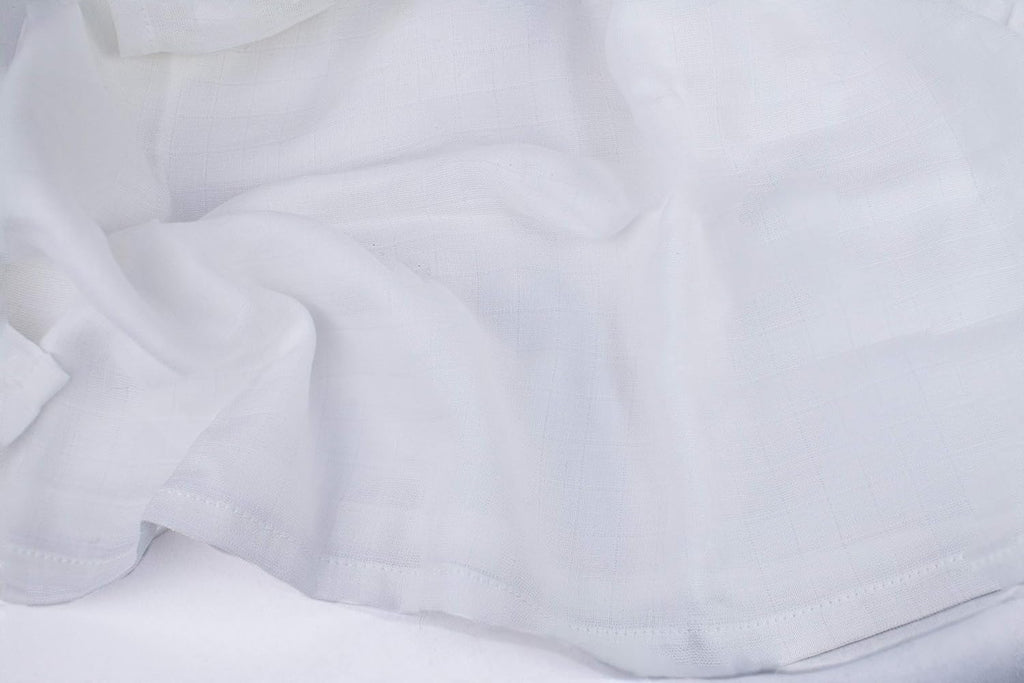 Cotton White Swaddle Blankets - 4 Piece Set of Organic Gauze Muslin Swaddle Blankets - Breathable and Multi-Purpose