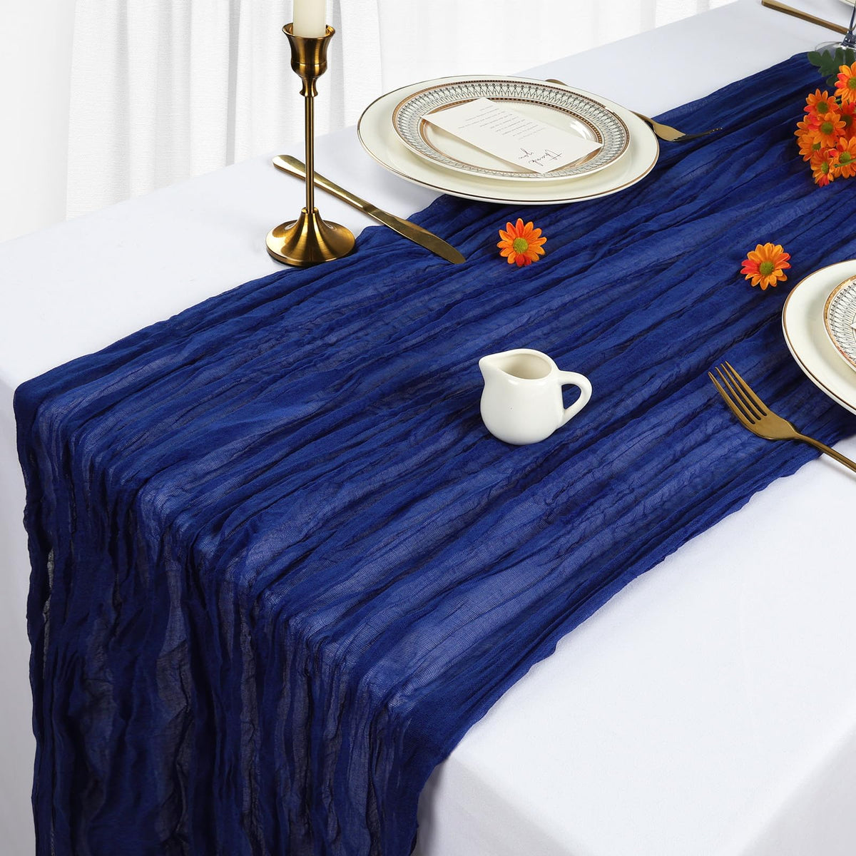 6 Pack 35 x 120 Inch Royal Blue Table Runner Cheesecloth