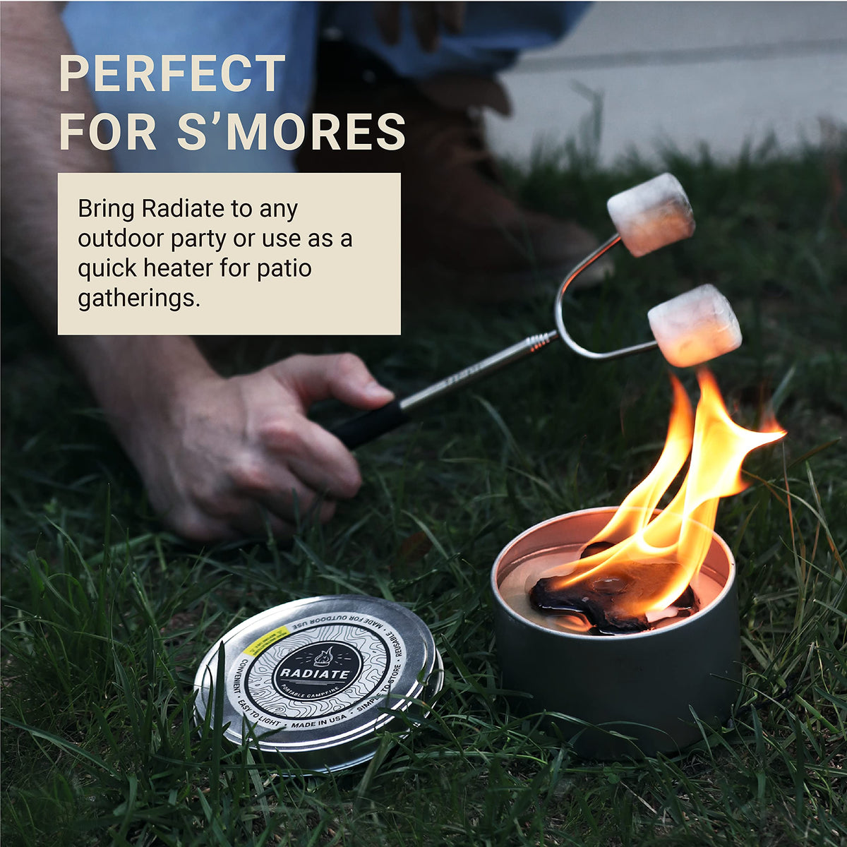4-Pack Portable Smokeless Campfire Fire Pit, 2 Hour Outdoor Heat