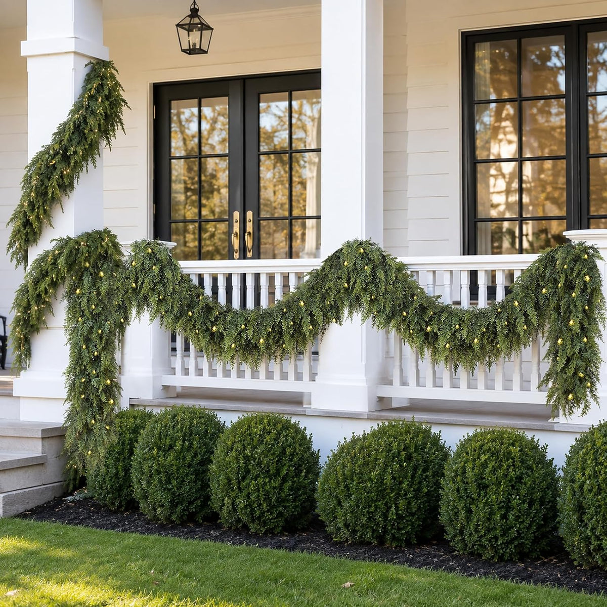 18FT Pre-Lit Christmas Garland, Realistic Artificial Cedar Garland, 1 Pc