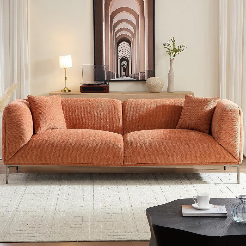 82.7" Modern Sofa, Boucle Sofas with 2 Pillows