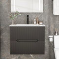 30" Floating Bathroom Vanity with Ceramic Sink - Wall Mounted Vanity Cabinet