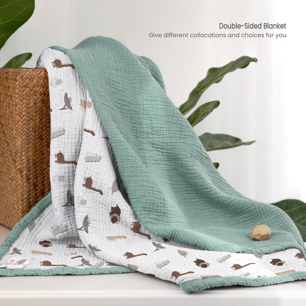 Muslin Baby Blanket Neutral: Cotton Toddler Blanket for Daycare