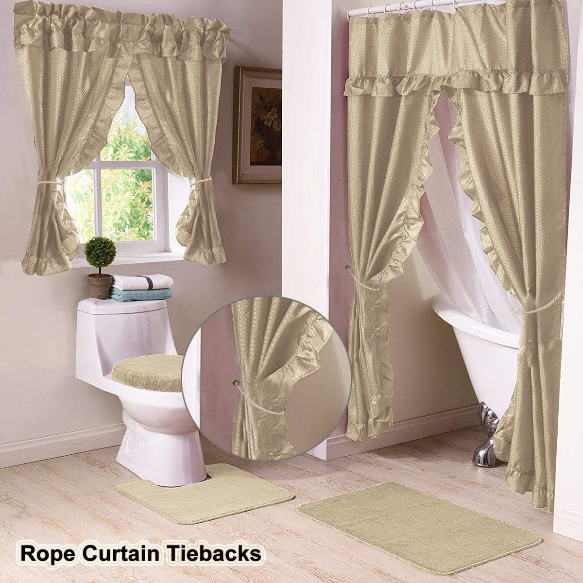 Curtain Tiebacks Ropes, 6pcs Decorative Handmade Tie Backs Curtain Holdbacks Holders Cord for Window Sheer Drapes