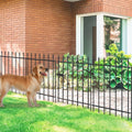 Metal Garden Fence with Gate 30 in H x 10 ft L, 1 Gate + 4 Panels Border Fence Panels Animal Barrier for Dogs, No Dig