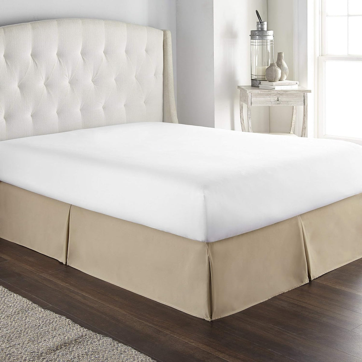 800 Thread Count 100% Natural Cotton Premium Quality Luxurious Box Pleated Bed Skirt Easy Fit with 18 Inch Drop