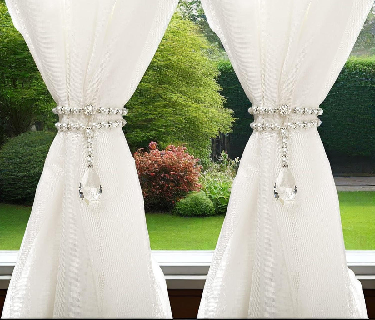 Luxury Pearl Beaded Magnetic Curtain Tieback, Pearl