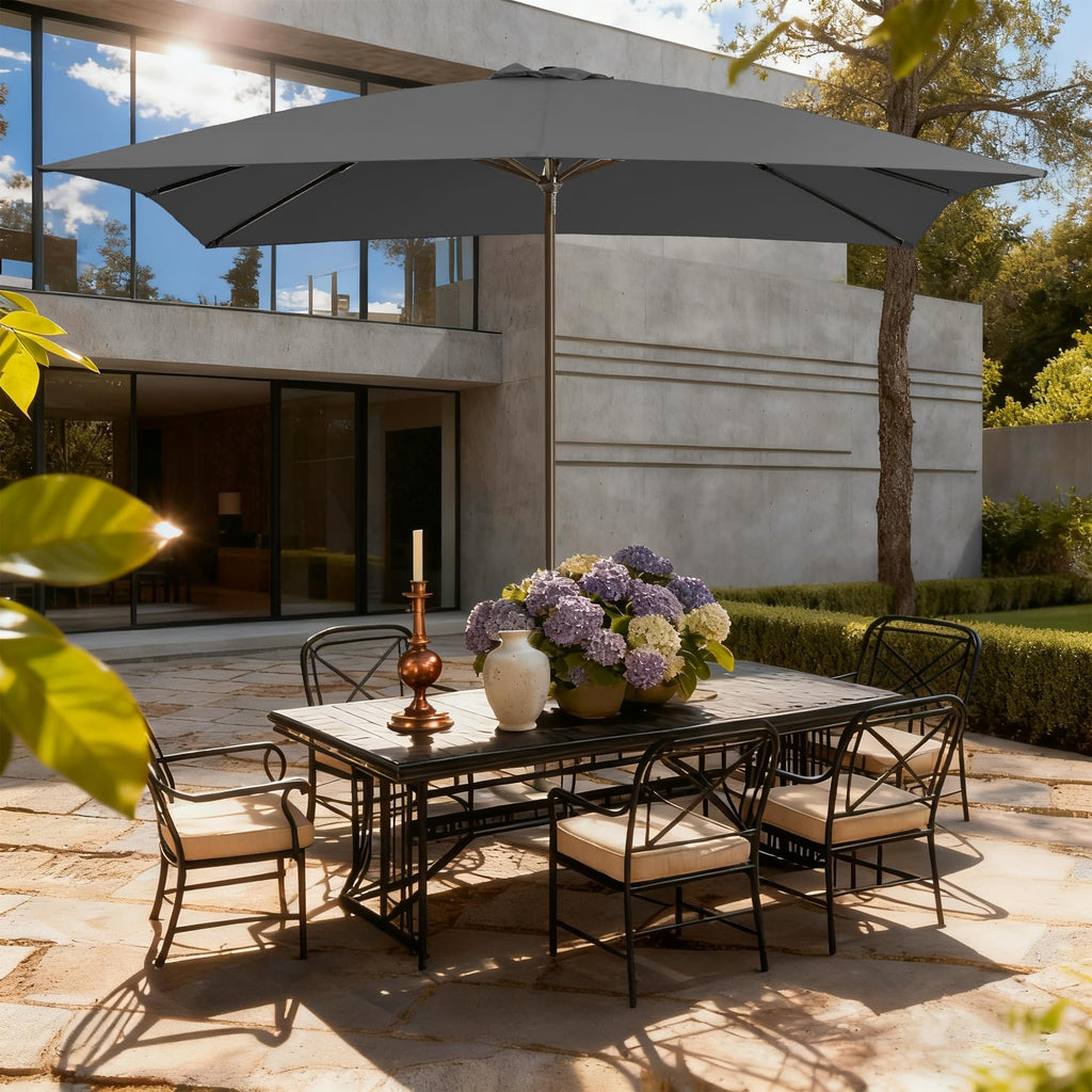 8' Rectangular patio Umbrella rectangle pool Umbrella Grey