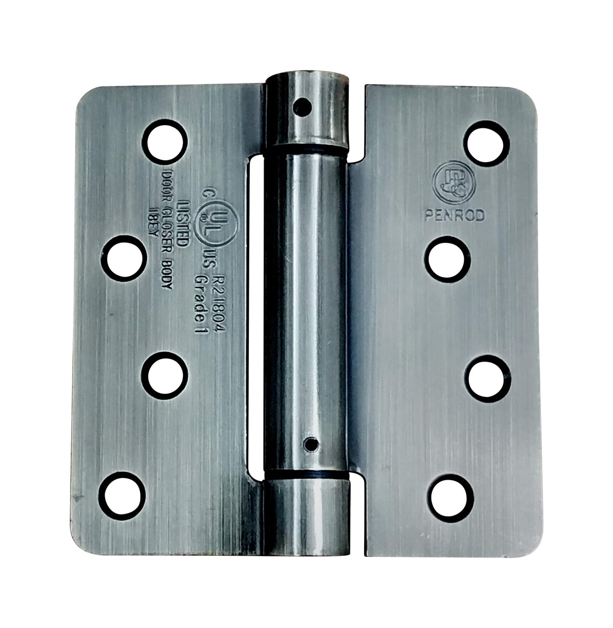 Self Closing Spring Door Hinges Antique Brass 4 Inch - 1/4 Radius 10-Pack