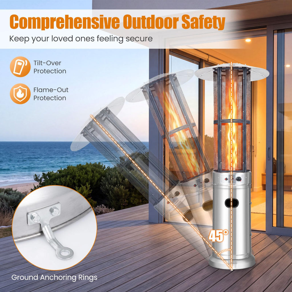 Propane Patio Heater with Wheels, Easy Ignition, 34, 000 BTU