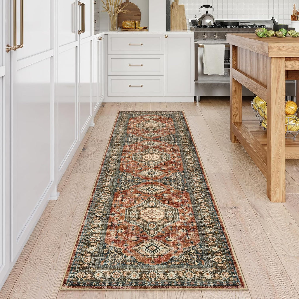 Oriental Hallway Runner Rug Non Slip, Kitchen Washable Runner