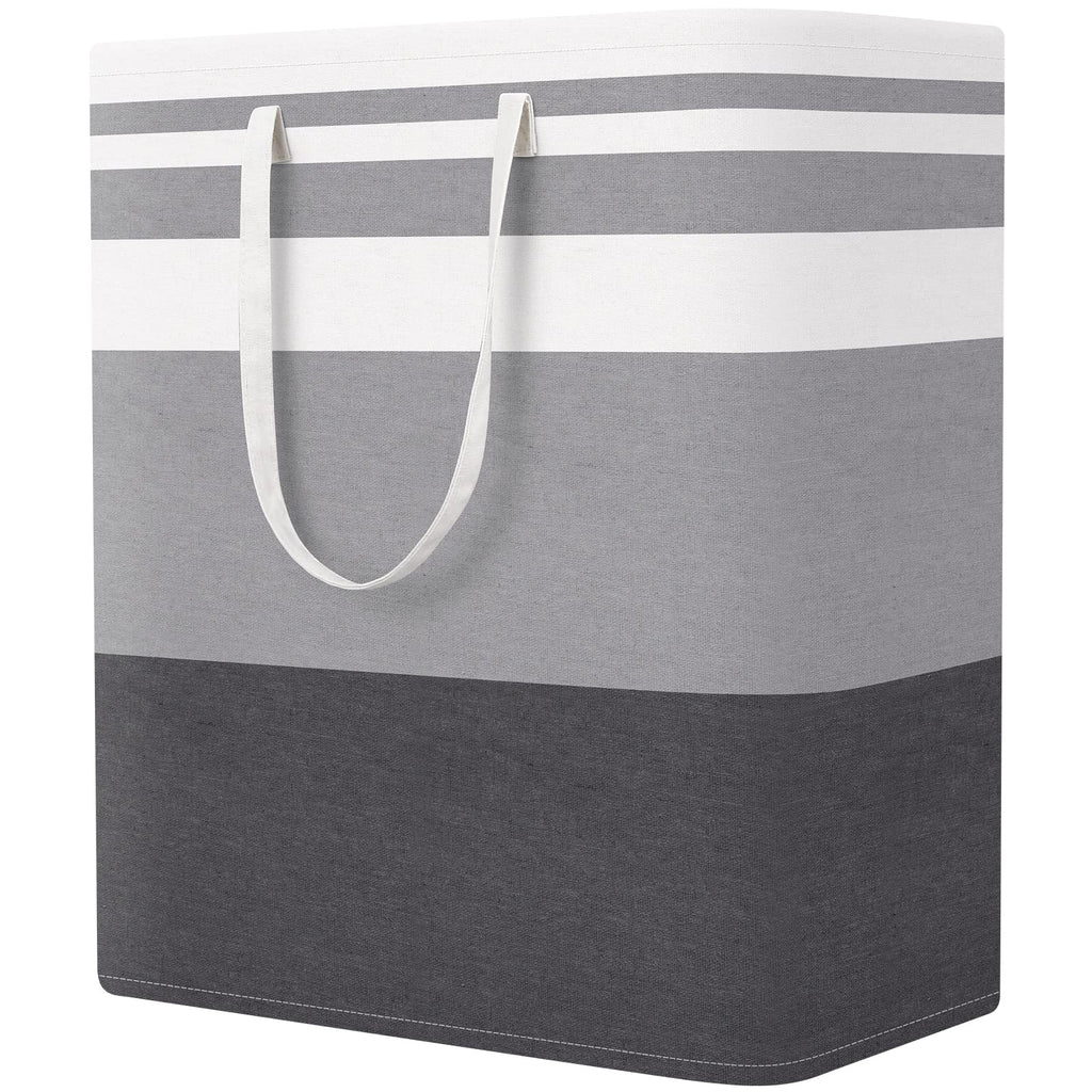 Basket Hamper, 100L Collapsible Clothes Storage, Grey