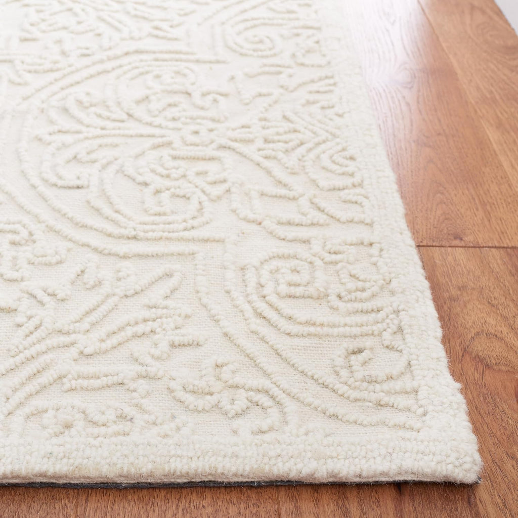 X Area Rug Collection, Ivory, Handmade Wool, Ideal, Dining Space (MSR3511C)