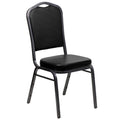 Hercules Crown Back Stackable Banquet Chair, Silver, 4-Pack