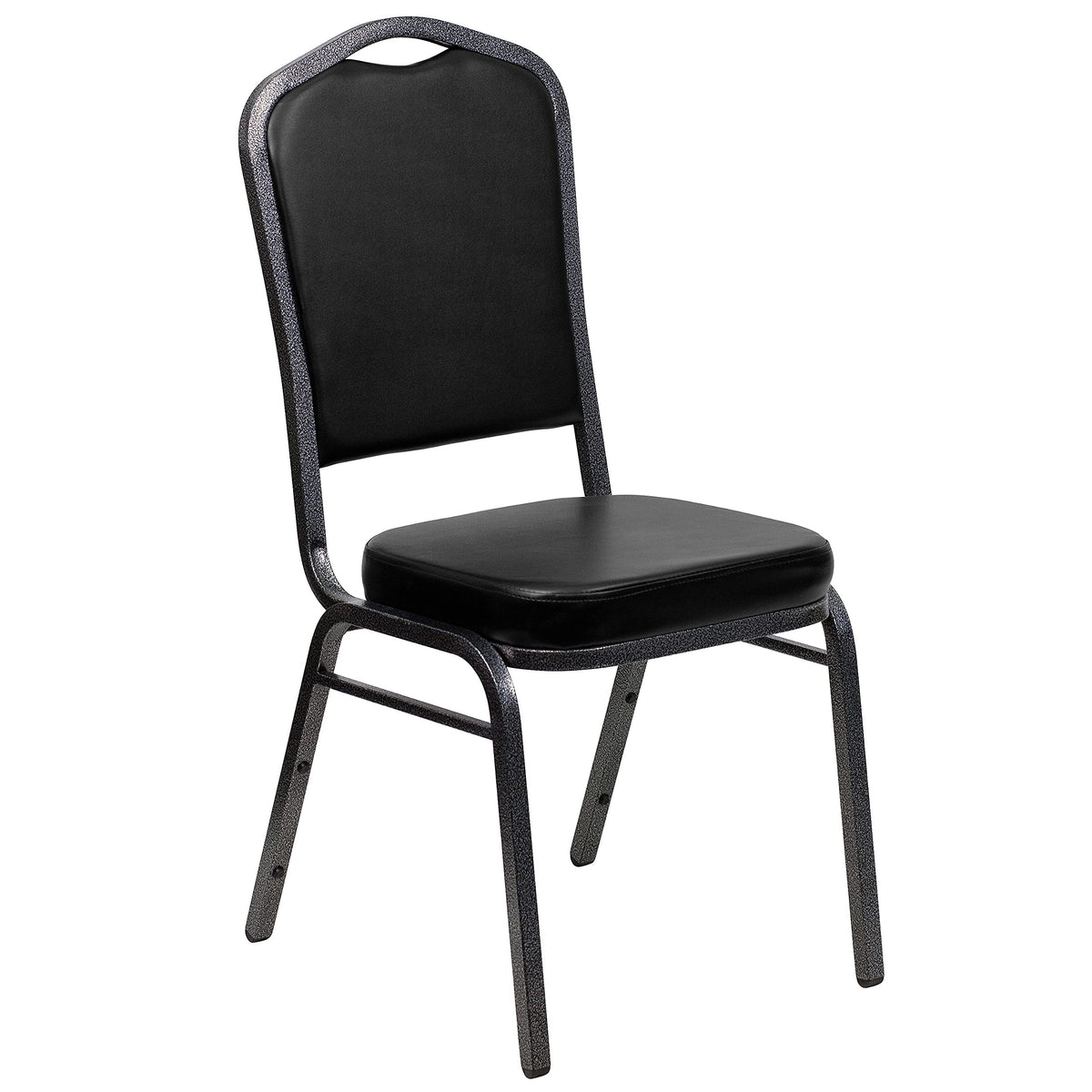 Hercules Crown Back Stackable Banquet Chair, Silver, 4-Pack