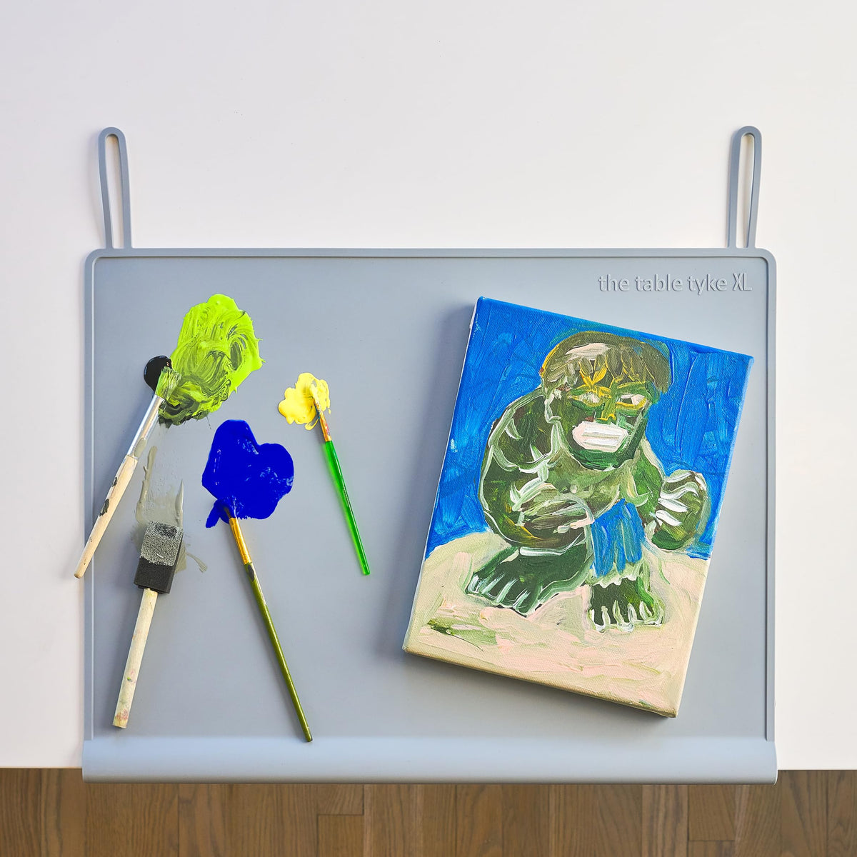XL Kids Restaurant Placemat, Silicone Edge Bumper, Sky Blue