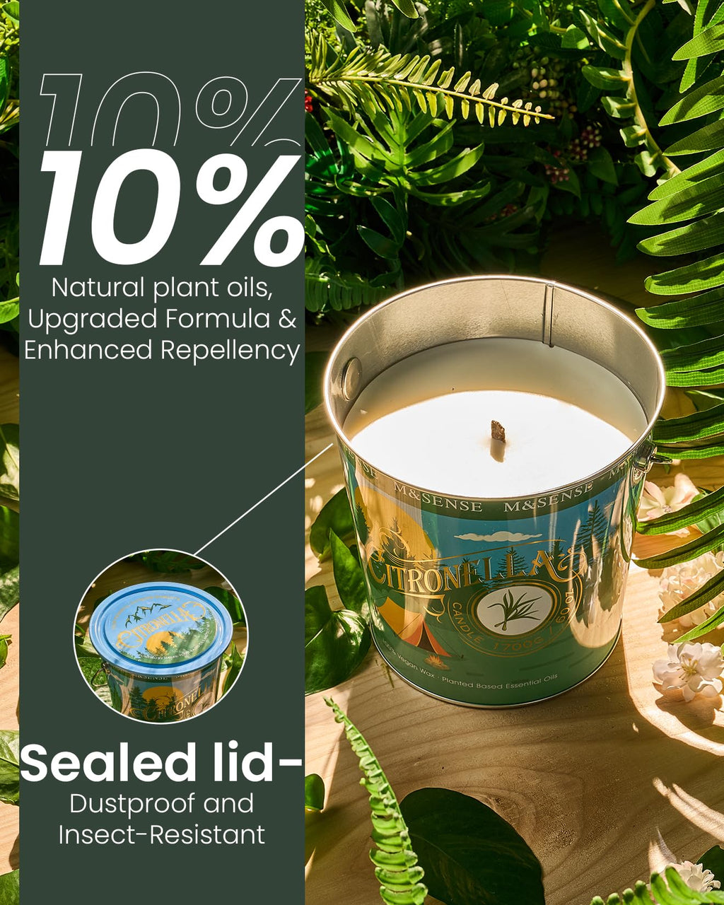 40 oz Large Citronella Eucalyptus Scented Candle Outdoor