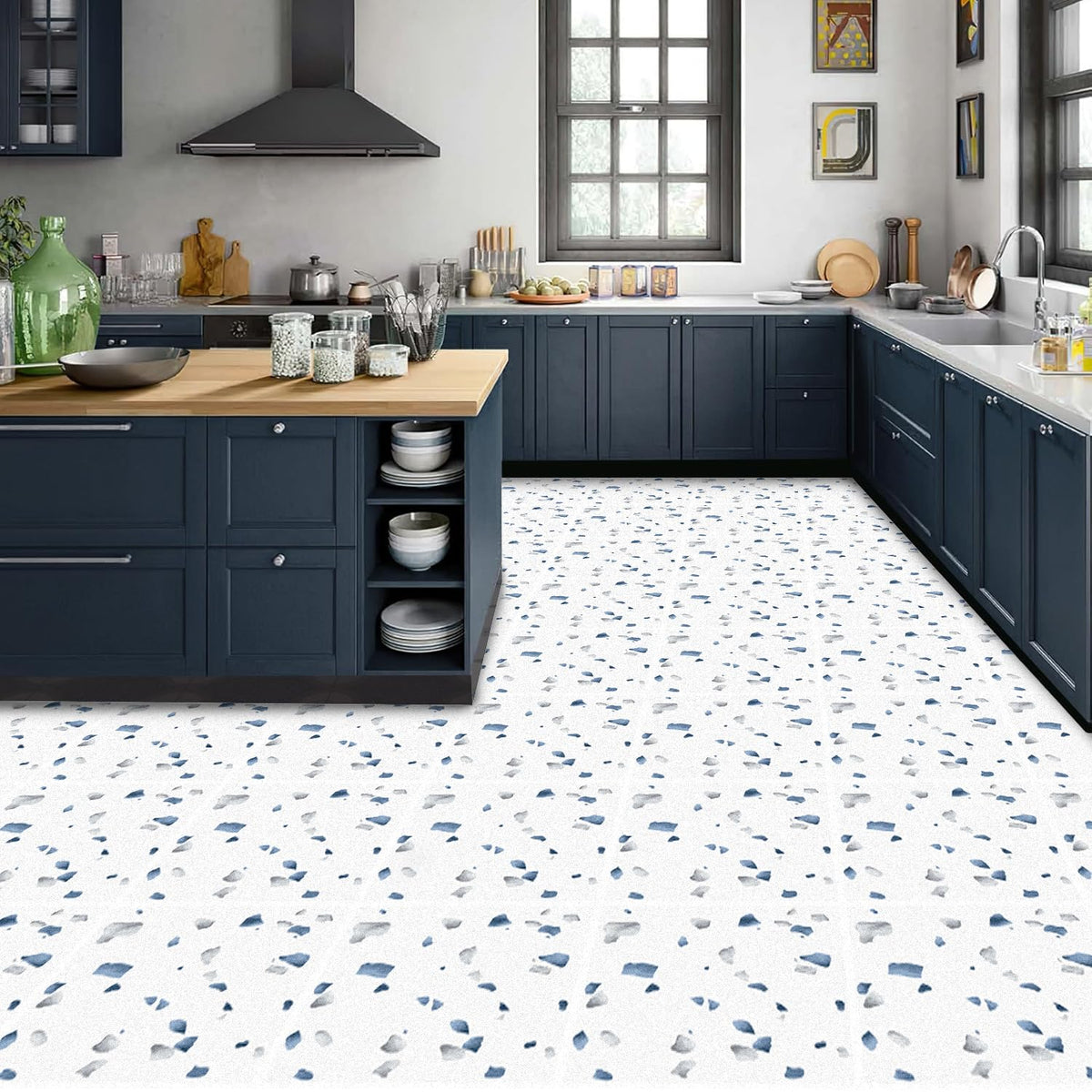 Peel & Stick Floor Tiles Self Adhesive Vinyl Flooring 11.8" x 11.8", DIY Tile Stickers Living Room Waterproof