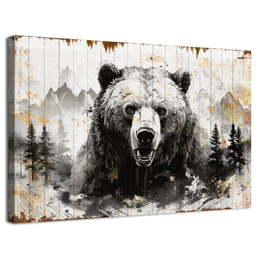 Canvas Wall Art Abstract Animal Wall Decor Forest Painting Lodge Bedroom Woodland Nursery Decorations Nature Jungle