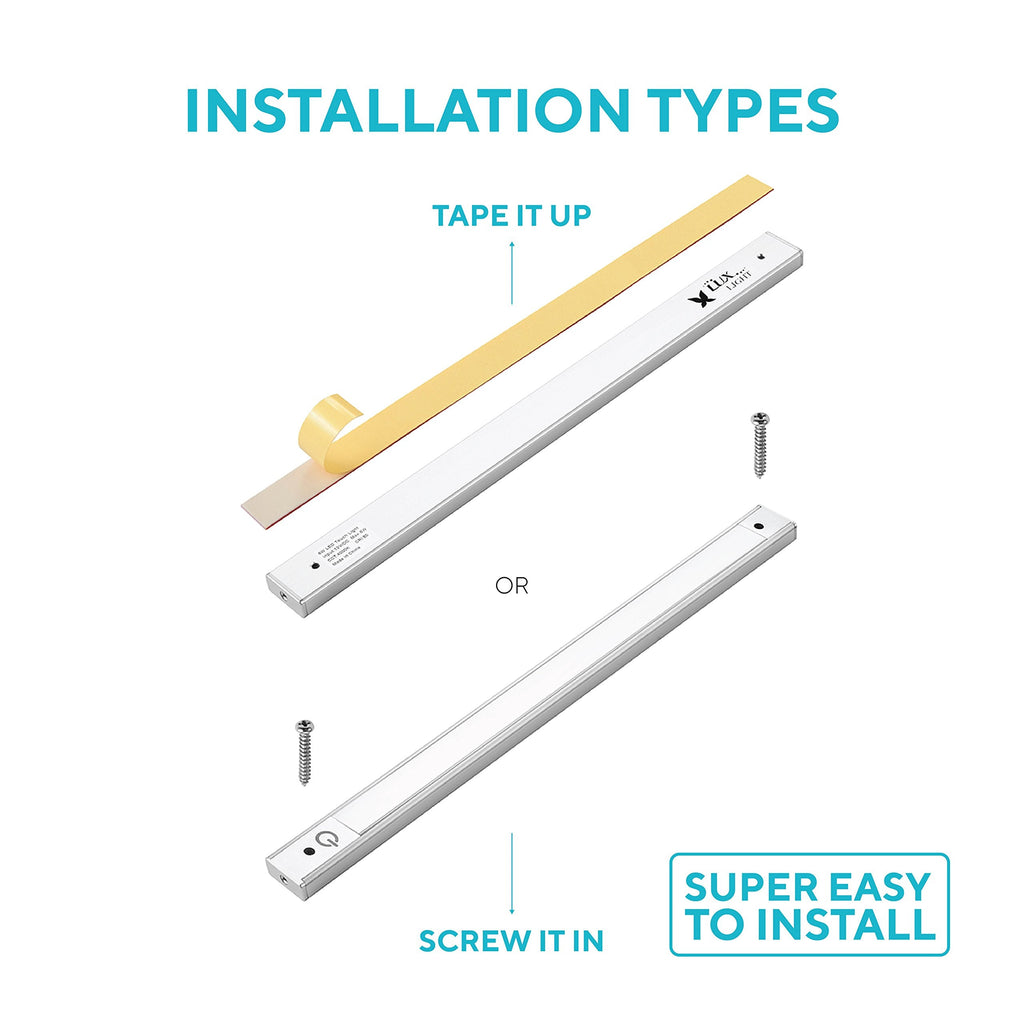 48 inch Under Cabinet Lighting LED Lamps Closet, LED Counter Light with Plug in Hardwired LED Lighting