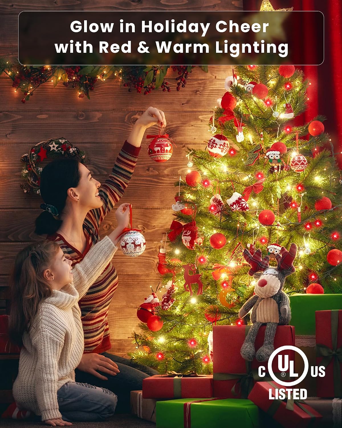 C9 Christmas Lights Outdoor, Red & Warm White, Total 68FT 100 LED