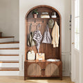 Hall Tree with Bench and Shoe Storage, Entryway Storage Bench with Coat Rack, 78.74" Coat Rack with 7 Hooks and