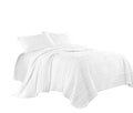 Katy 3-piece Solid Raw Edge 100% Cotton Pre-Washed Soft-Finished Quilt Set (White)