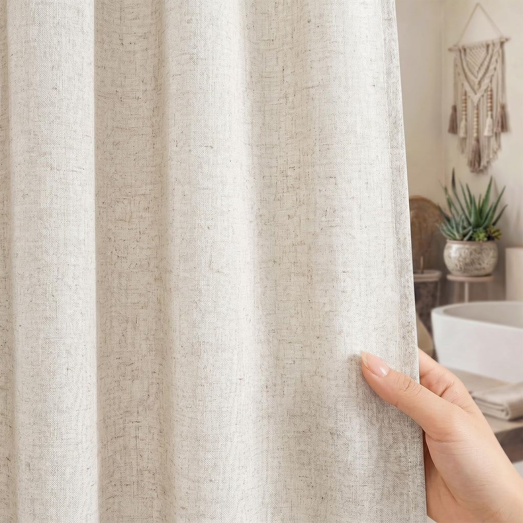 Linen Farmhouse Bathroom Decor 72x72 Inches