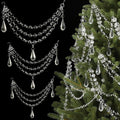 12 Pcs 3-Layer Crystal Garland for Christmas Tree 20in 16in 12in 3-Layer Acrylic Bead Garland Hanging Christmas