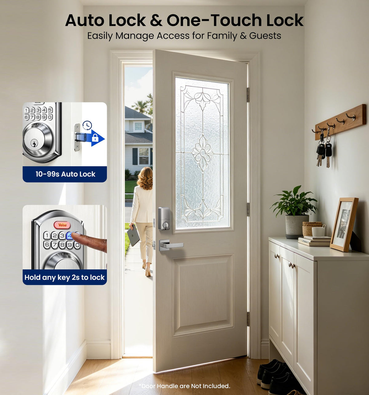 Keyless Entry Deadbolt, Electronic Keypad Lock, Satin Nickel