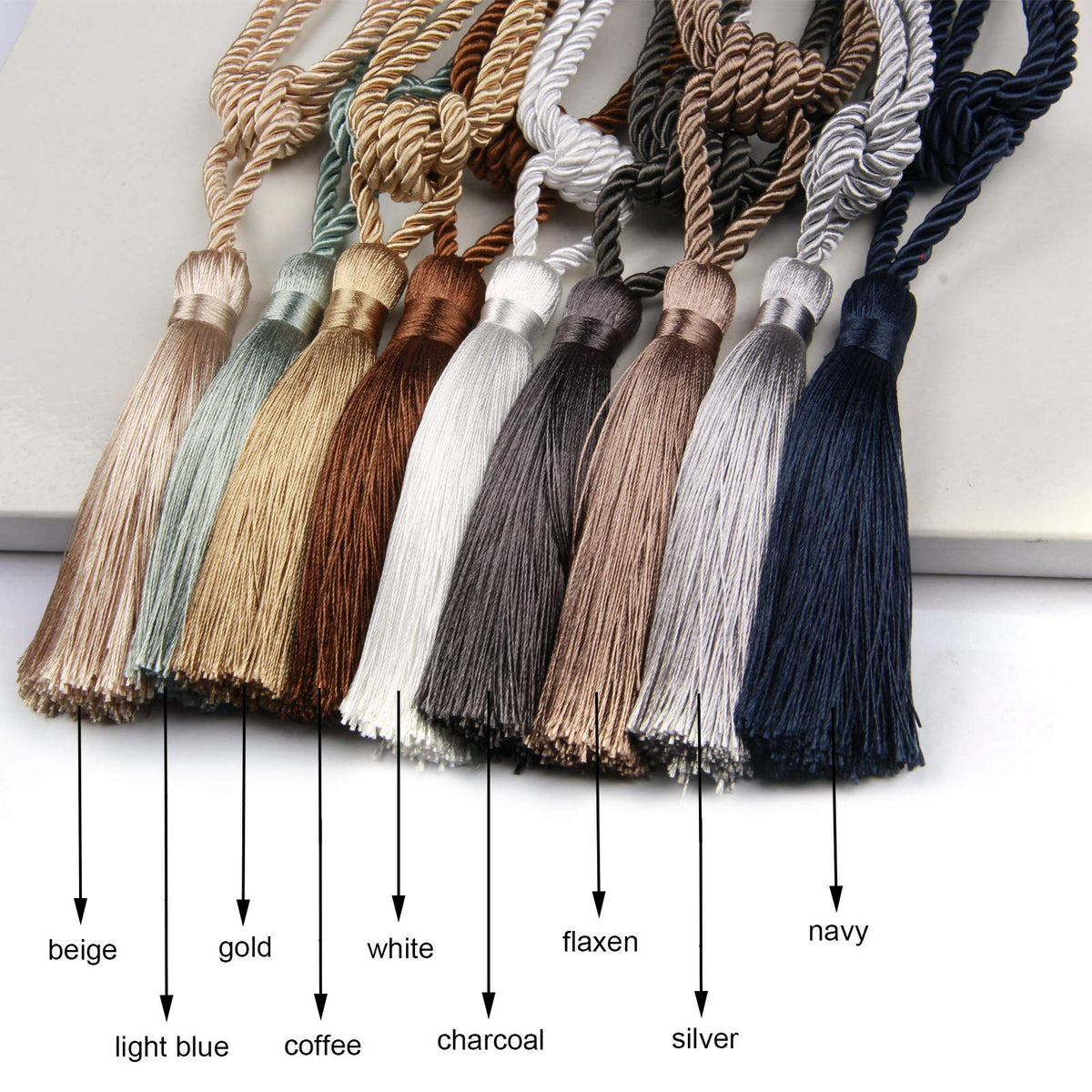Curtain Tiebacks Handmade Tassel Rope Curtain Holdbacks - 4 Pack