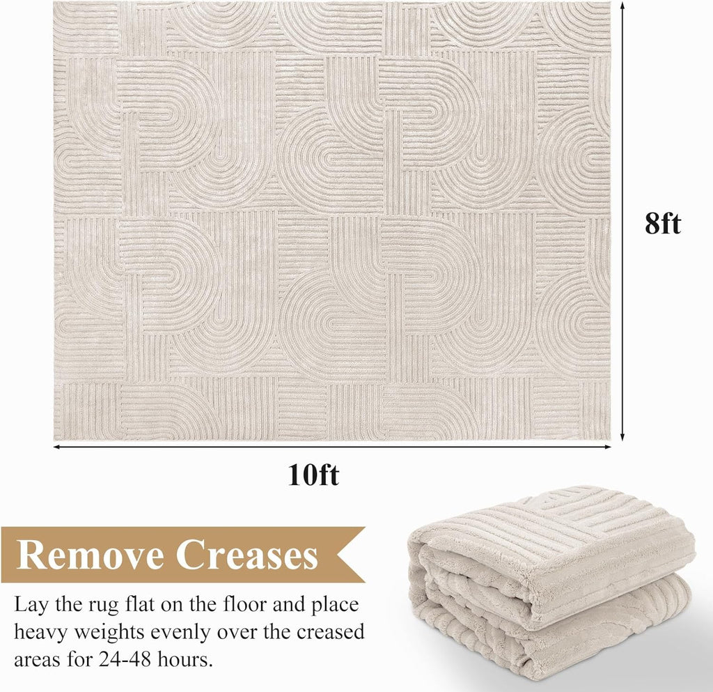 Area Rugs, Modern Non Slip Washable Rug, Beige