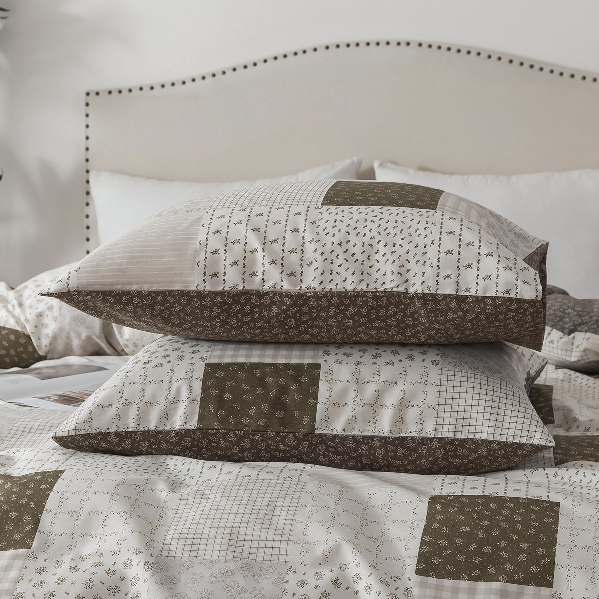 Rustic Duvet Cover - 100% Cotton Comforter Cover 3-Piece, All Season Bedding Duvet Cover Sets with Zipper