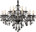 Eighteen-Light Modern Luxe K9 Crystal Chandelier, Large Scale