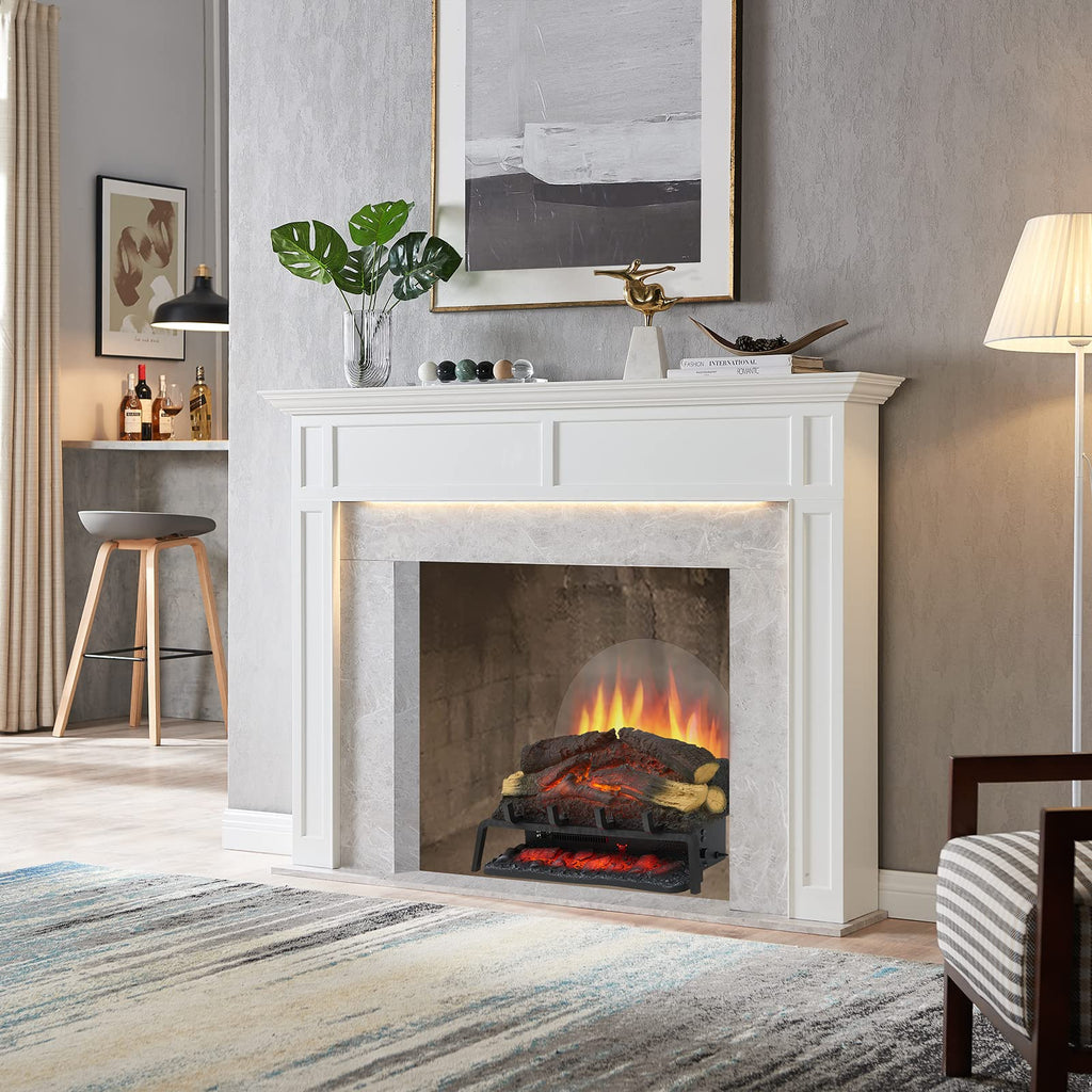 LegendFlame 25" W Free Standing Electric Fireplace Log Set, Fireplace Insert, Heater 750W/1500W, Crackling