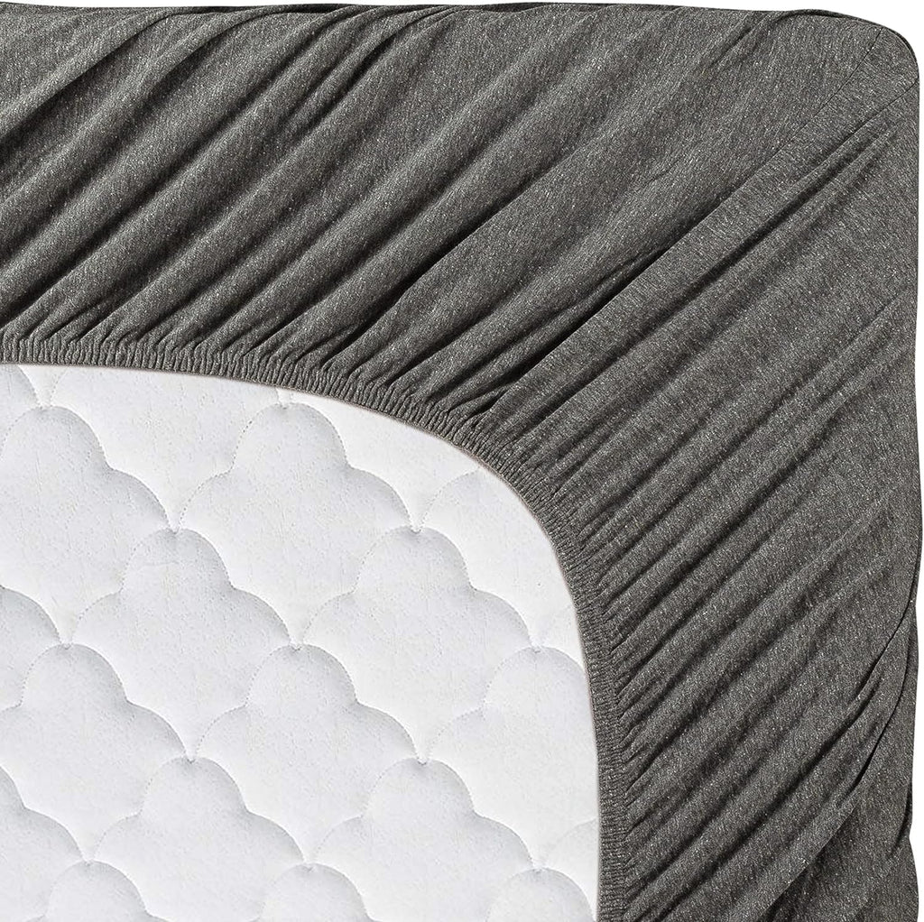 Twin XL Cotton Knit Jersey Fitted Sheets, 2-Pack, 15" Deep Pocket, 39x80