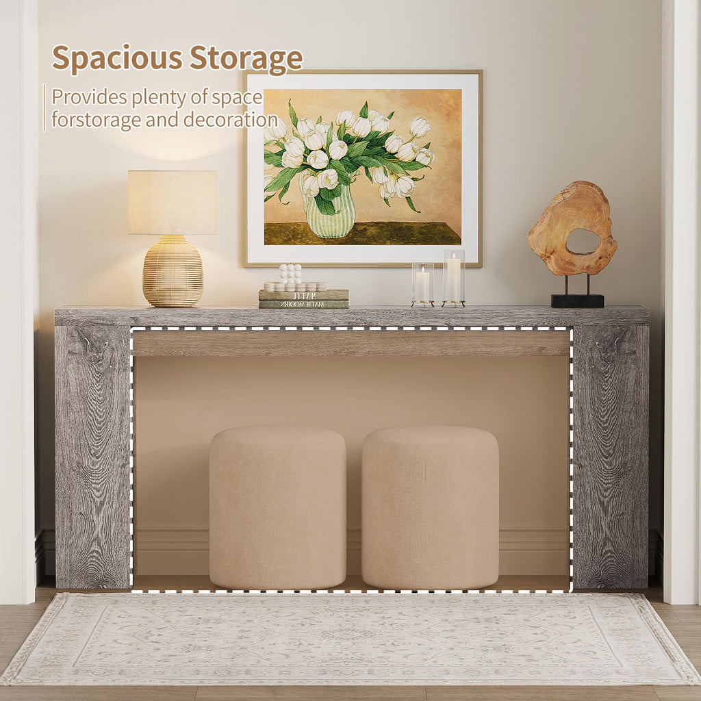 70.9" Extra Long Console Table, Farmhouse Entryway Table, Grey