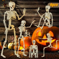 Packs Skeleton Halloween Decorations Outdoor with 16" Full Body Posable Joints Skeletons Decor, Halloween Party - Set of 6