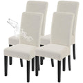 Waterproof Dining Room Chair Covers, Set of 4, Beige Rectangular