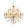 Twelve-Light Modern Luxe Cognac K9 Crystal Chandelier, Large Scale