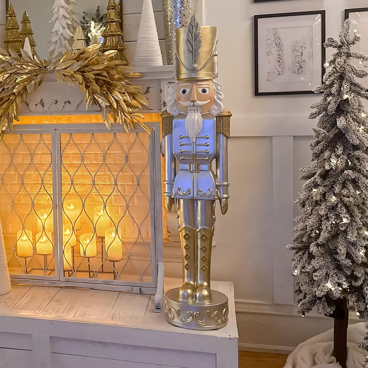 Christmas Nutcracker - Gold and Silver (48 Inch) - Set of 2