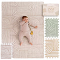 Play Mat - Premium Foam Playmat for Babies & Toddlers, 67" x 48", Neutral Modern Look, Easy-Clean & Non-Toxic