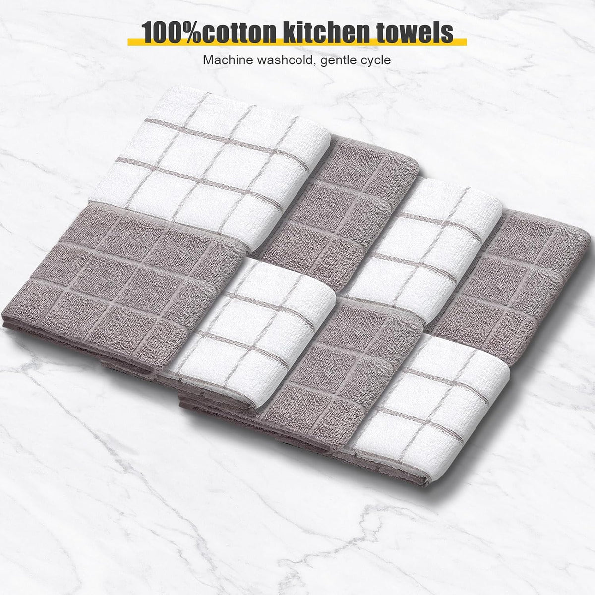 Oven Mitts Kitchen Towels Dishcloths with Pot Holders Sets 12PCS, Dish Towels Sets, Oven Gloves Pot Pads Heat