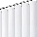 Extra Long Waffle Shower Curtain 256 GSM Fabric 72"x84" White | 84 Inch Long, Thick Polyester Cloth, Weighted Hem