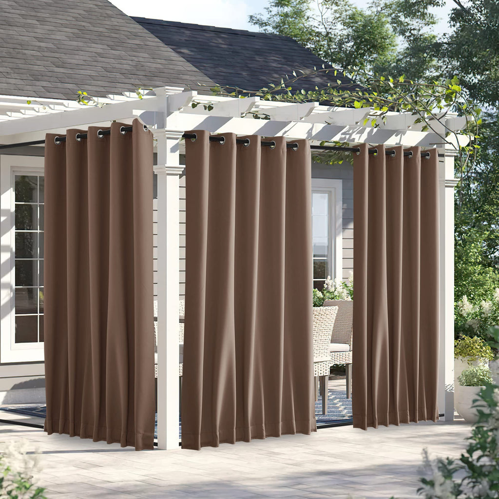 Weighted Curtains Waterproof W66xL84 Tan 2 Panels