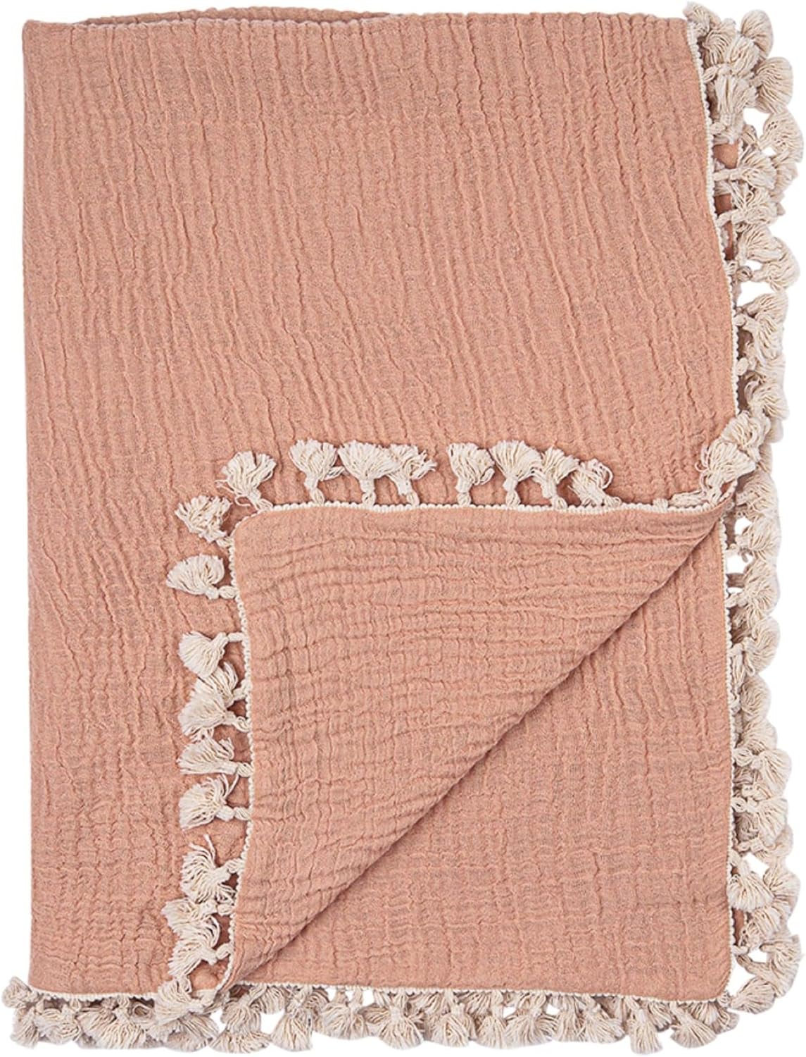 Layer Quilt Muslin Swaddle Blanket, Soft Cotton Lightweight Nursery and Stroller Blanket for Baby Boys & Girls