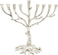 Tree of Life Nickel Finish Full Size 10 Inches for Hanukkah Fits Standard Chanukah Candles - Collectible Artistic