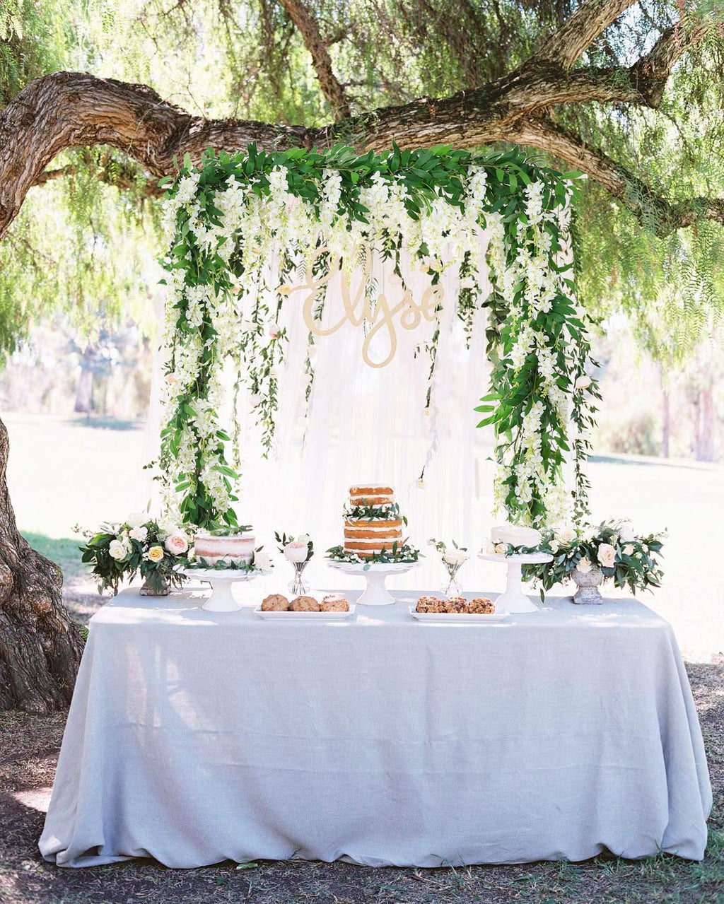 2Pcs 6Ft/Piece Artificial Flowers Wisteria Garland Artificial Wisteria Vine Hanging Flower Greenery Garland Garden